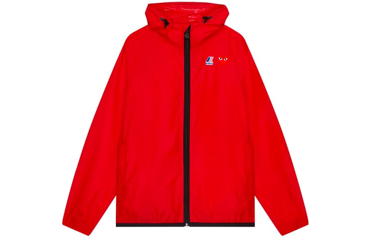 Куртка CDG Play x K-Way Zip Jacket Red Logo - изображение 1