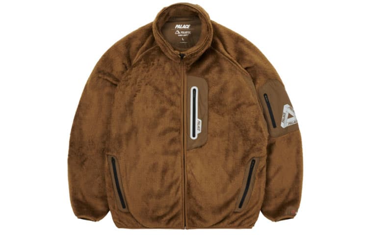 Куртка PALACE FW21 ULTIMO Polartec High Loft Track Jacket Brown Logo - изображение 1