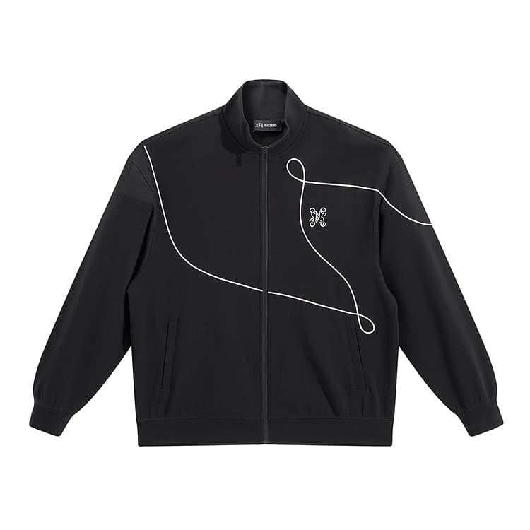 Кофта PEACEBIRD MEN Colorblock Embroidered Zip Sweatshirt Black - изображение 1