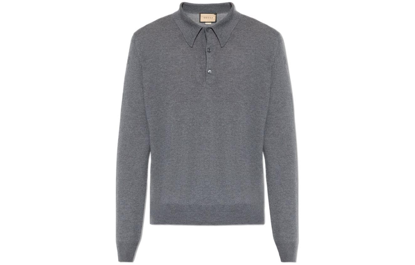 Кофта Gucci FW23 Logo Embroidered Polo Sweater - изображение 2