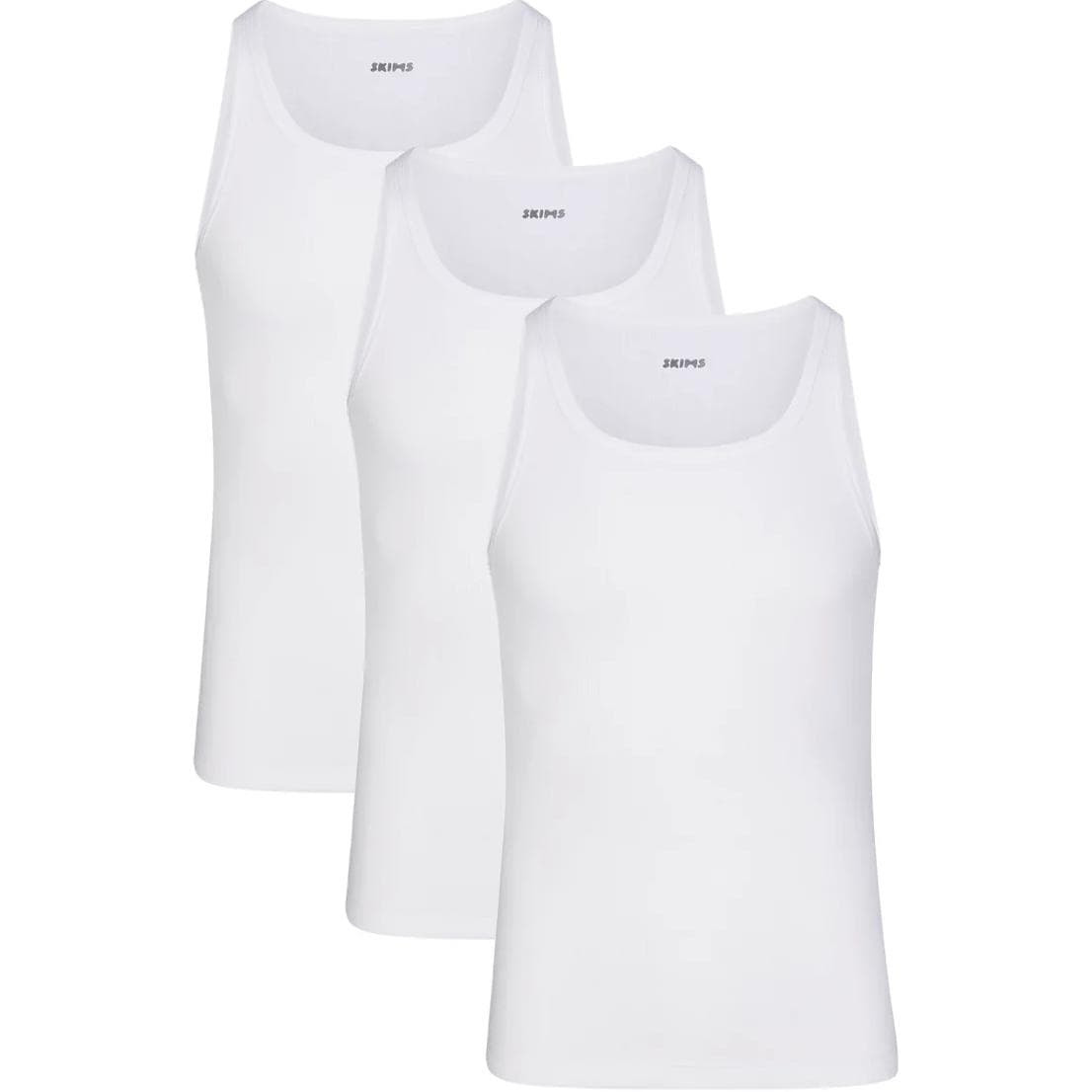Майка SKIMS COTTON MENS RIB TANK 3-PACK 3 CHALK - изображение 1