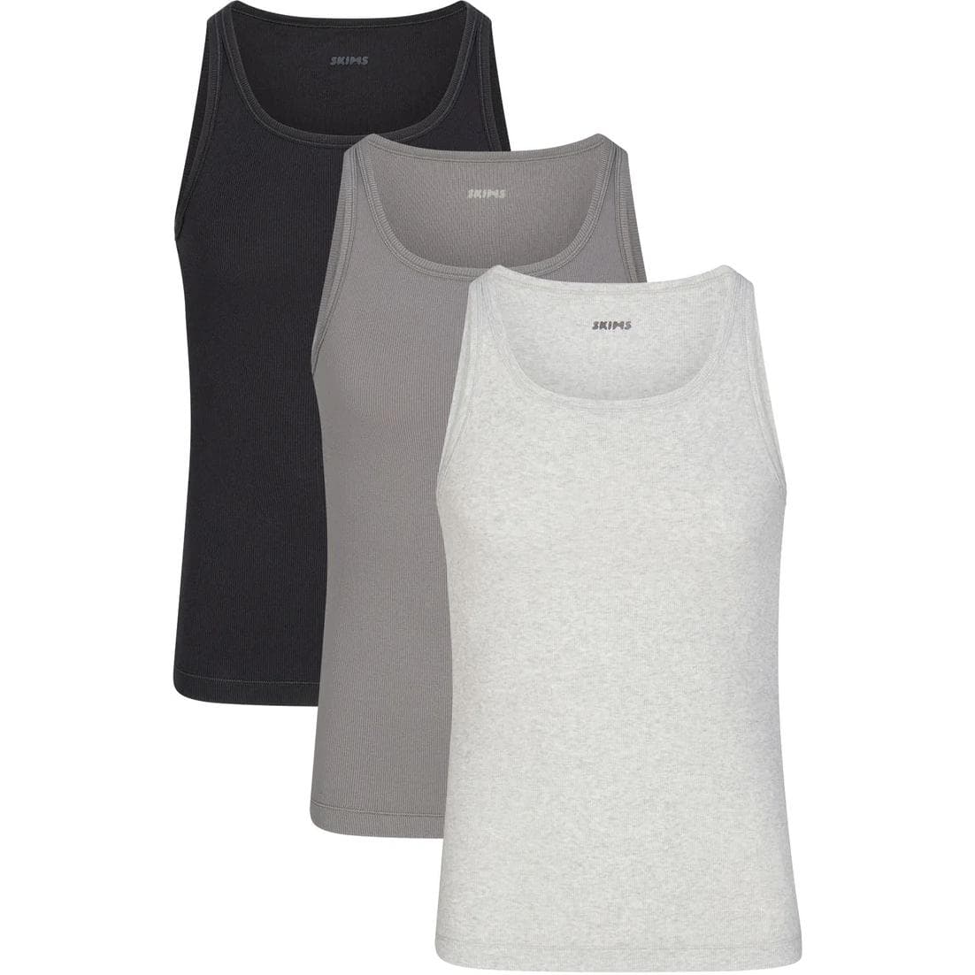Майка SKIMS COTTON MENS RIB TANK 3-PACK 3 HEATHER MULTI - изображение 1