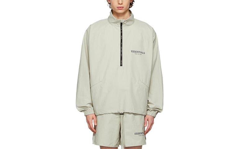Куртка Fear of God Essentials FW21 Half-zip Track Jacket GreenConcrete Logo - изображение 1