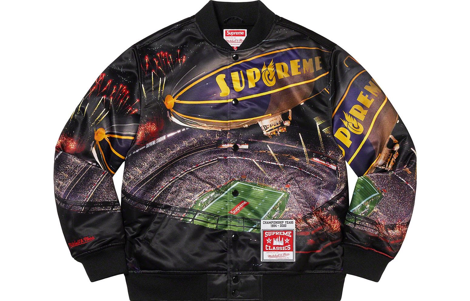 Куртка Supreme SS22 Week 15 x Mitchell Ness Stadium Satin Varsity Jacket - изображение 1