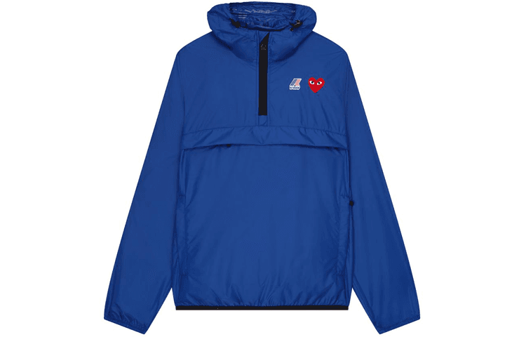 Куртка CDG Play x K-Way Half Zip Jacket Blue - изображение 1