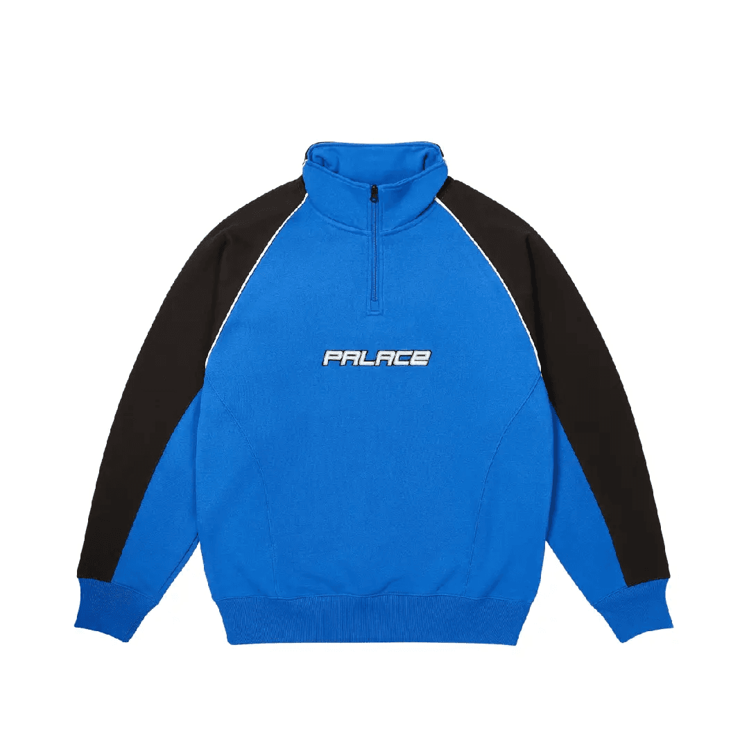 Худи PALACE FW24 PALSTAR 1/4 ZIP BLUE BERRY Унисекс Синий свитер с длинными рукавами и принтом - изображение 1