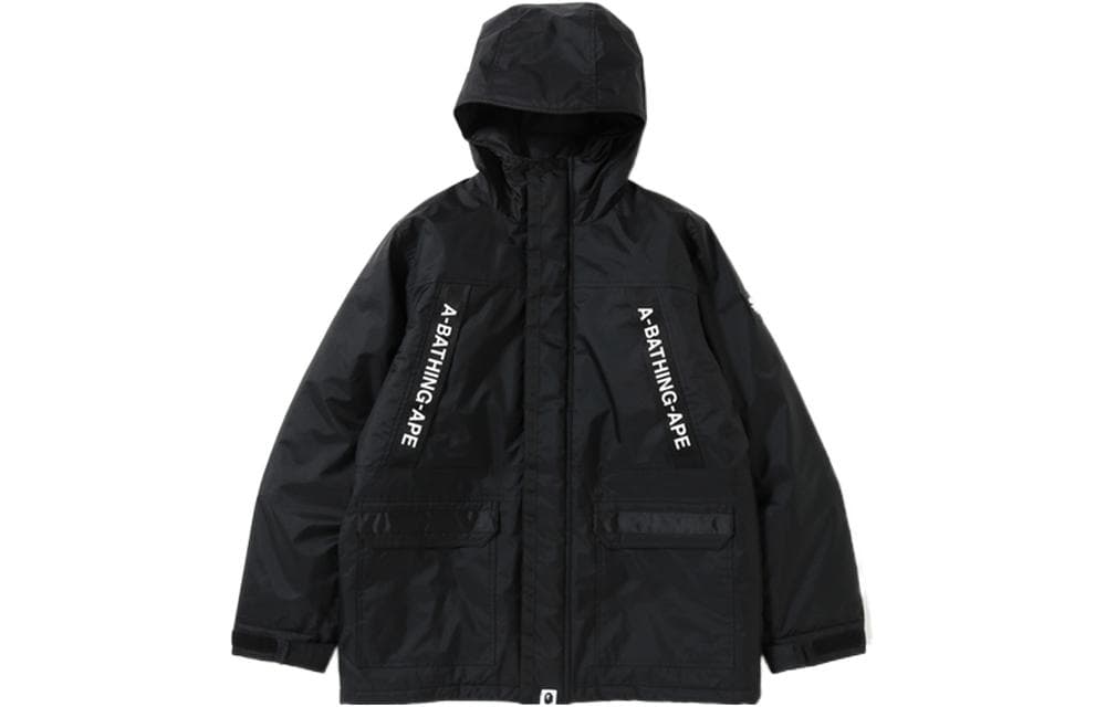 Куртка A BATHING APE Logo Print Hoodie Black - изображение 1
