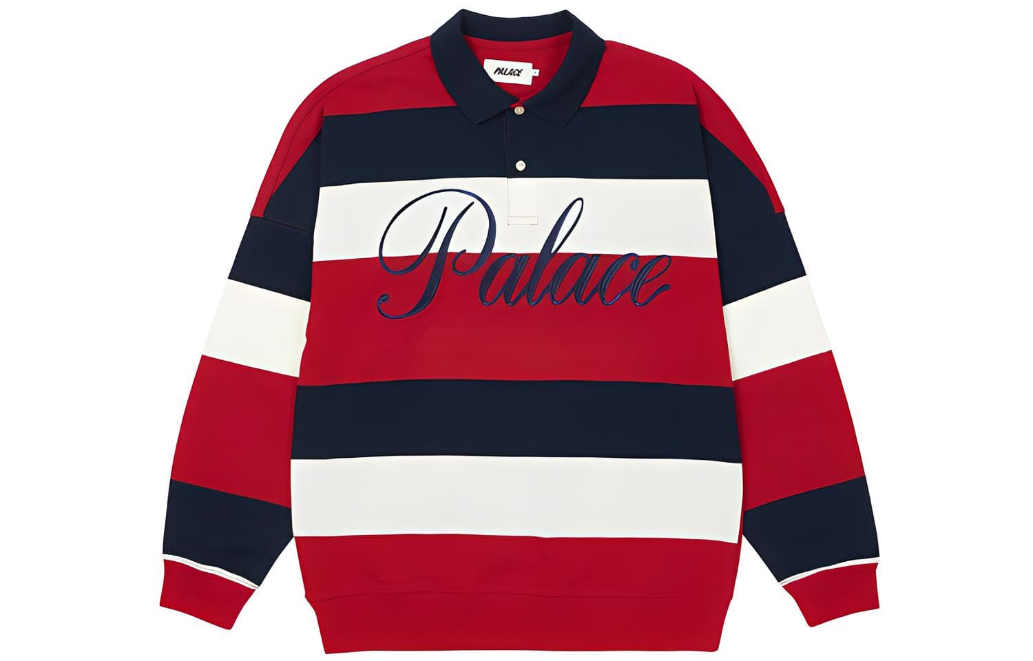 Поло PALACE FW21 Classic Stripe Drop Shoulder Polo RedNavyWhite LogoPolo - изображение 1