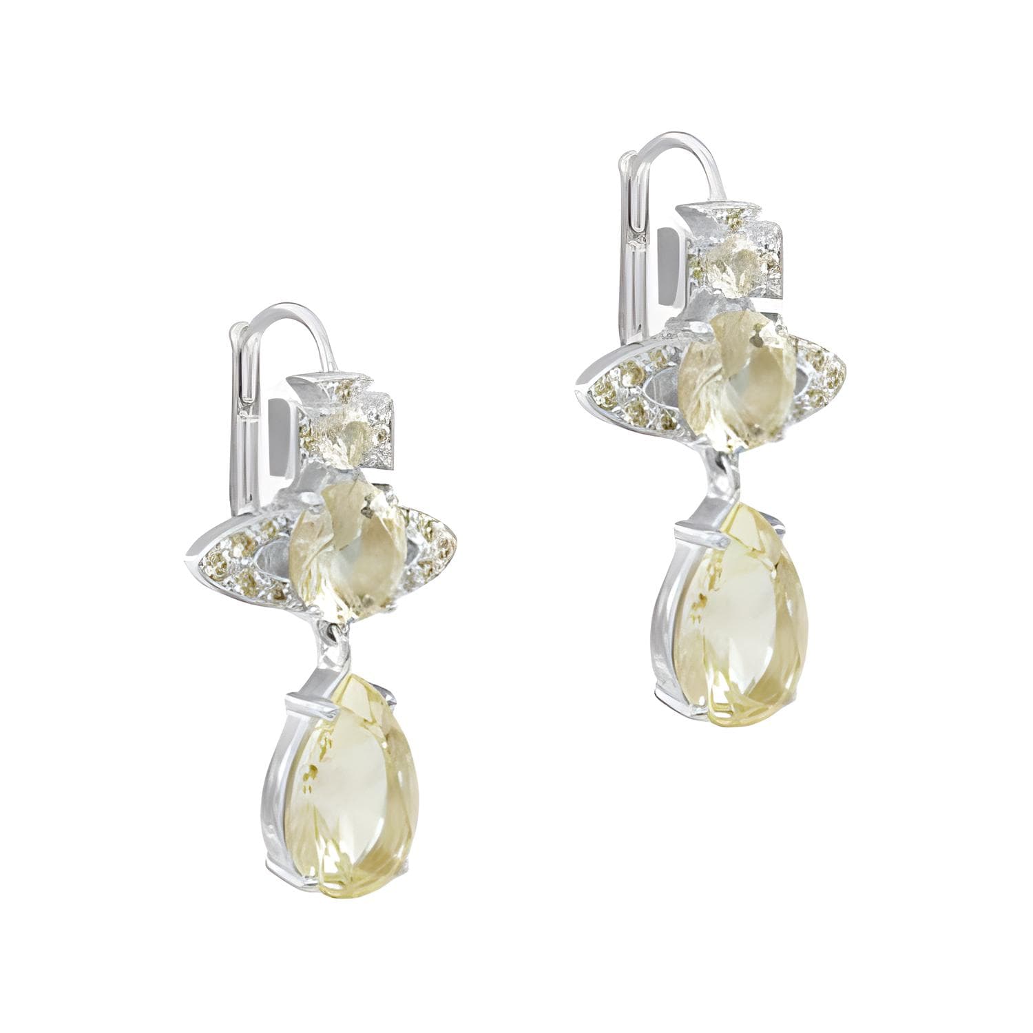 Серьги Серьги Crystal Vivienne Westwood Унисекс Серебряный Грушево-Желтый - изображение 2