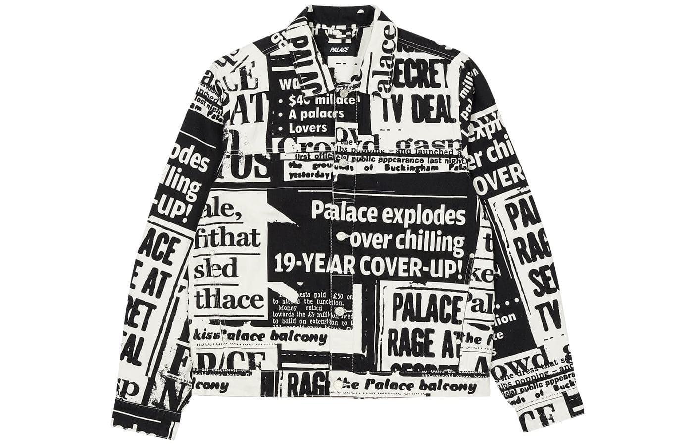 Куртка PALACE SS22 Tabloid Denim Jacket Black - изображение 1