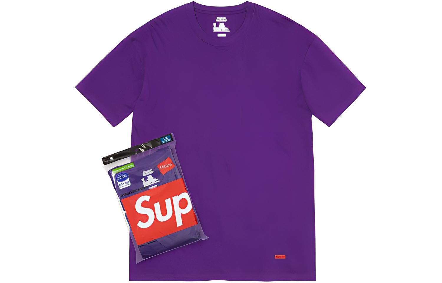 Футболка Supreme x Hanes Tagless Tees Purple - изображение 1