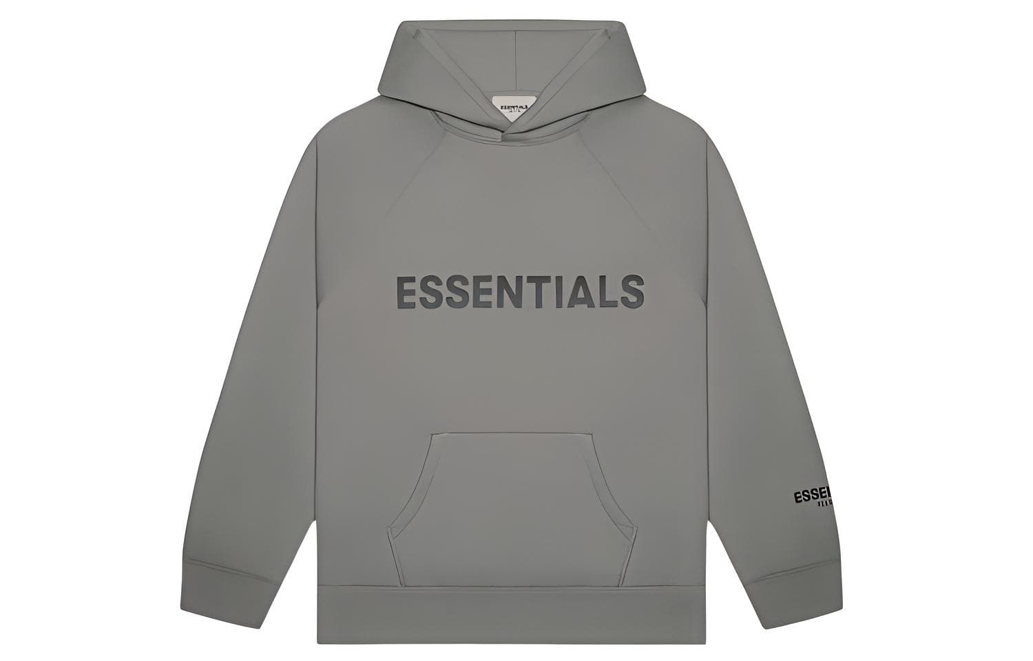 Fear of God Essentials FW20 3D Silicon Applique Pullover Hoodie Charcoal Cement Logo - изображение 1
