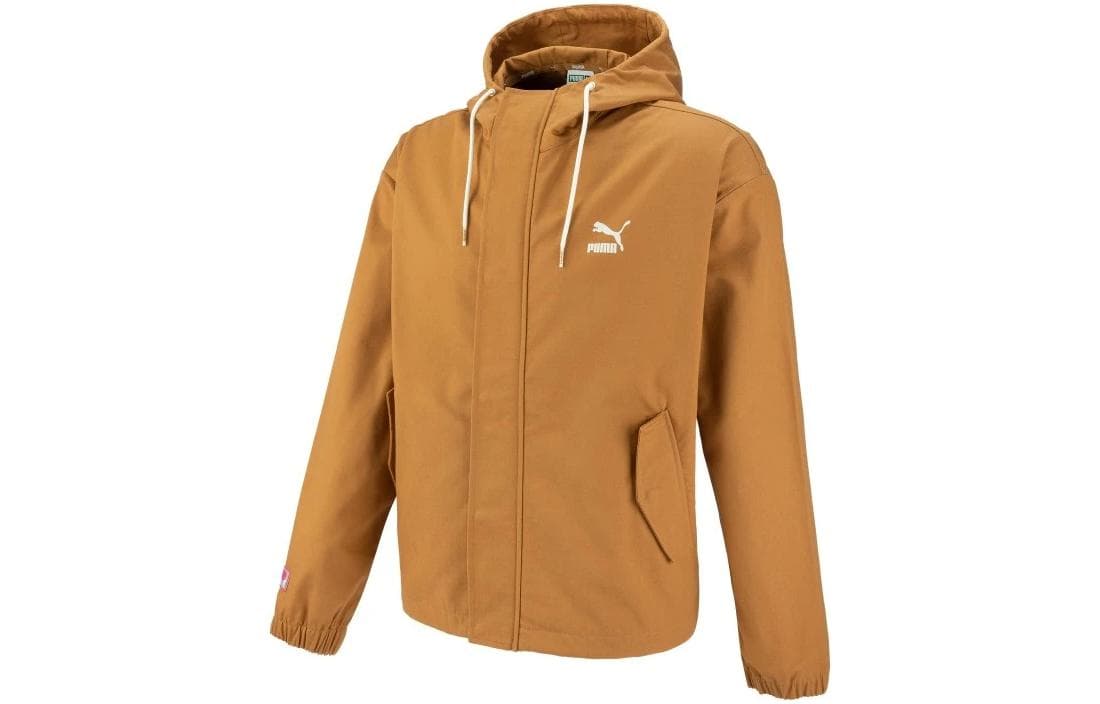 Куртка PUMA Printed Logo Zip Hoodie Brown - изображение 1
