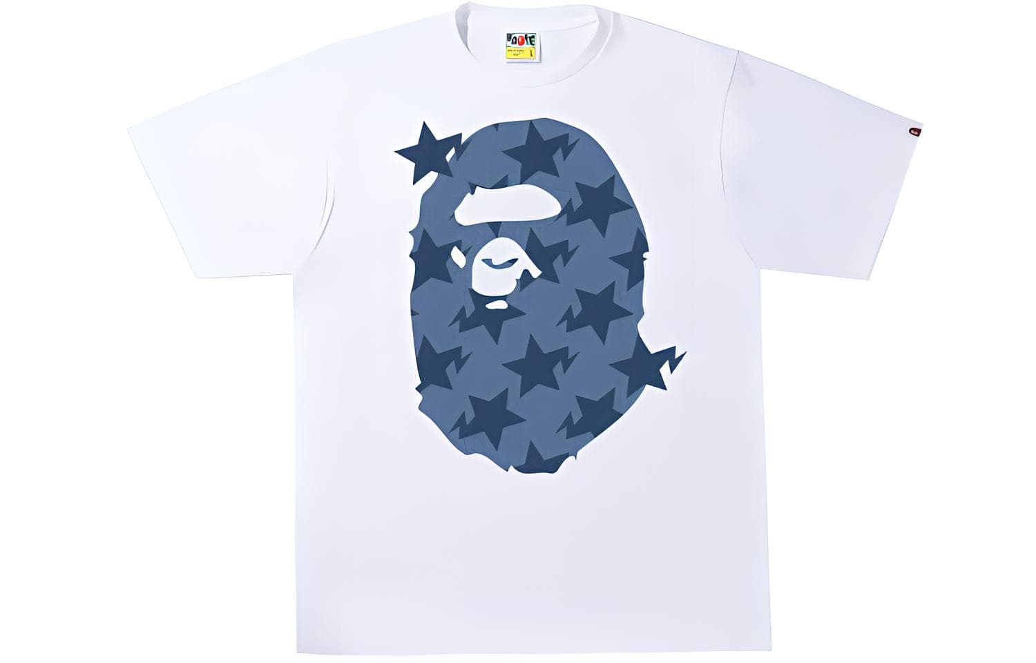 Футболка A BATHING APE Denim Sta Pattern Big Ape Head TeeT - изображение 1