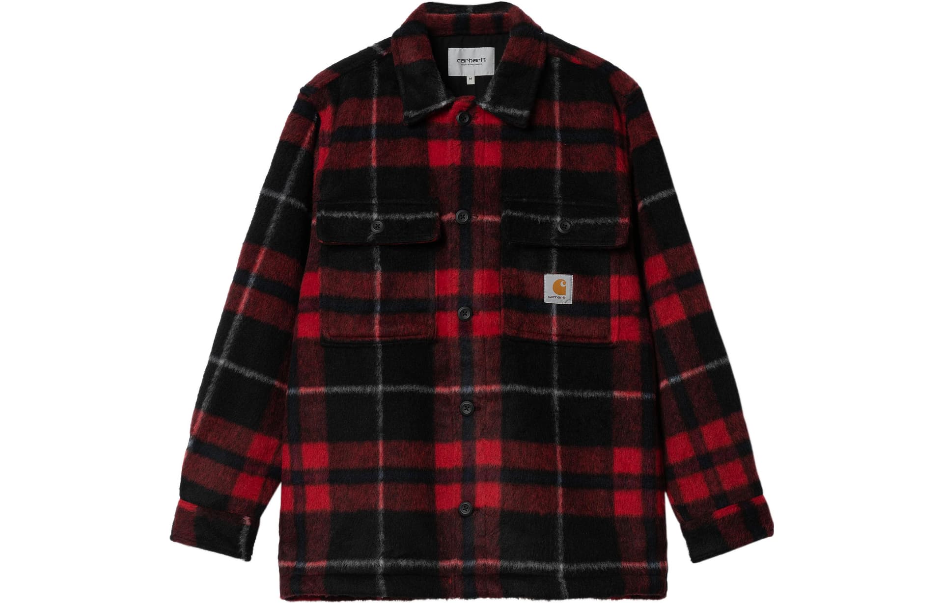 Куртка Carhartt WIP Plaid Logo Shirt Jacket Red - изображение 1