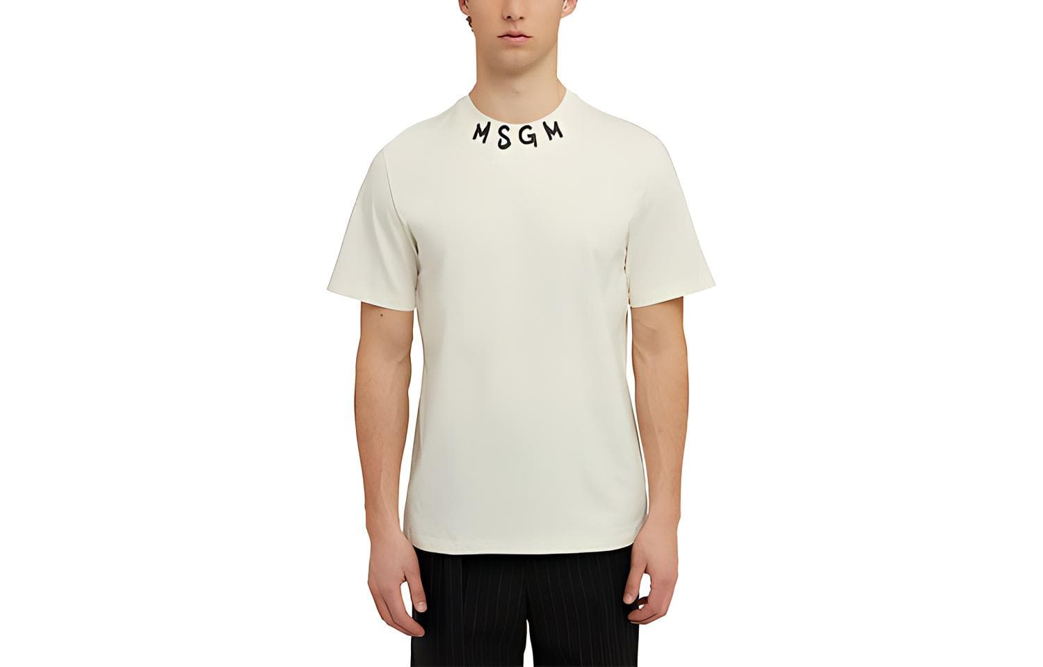 Футболка MSGM Экрю Мужская T-рубашка - изображение 1