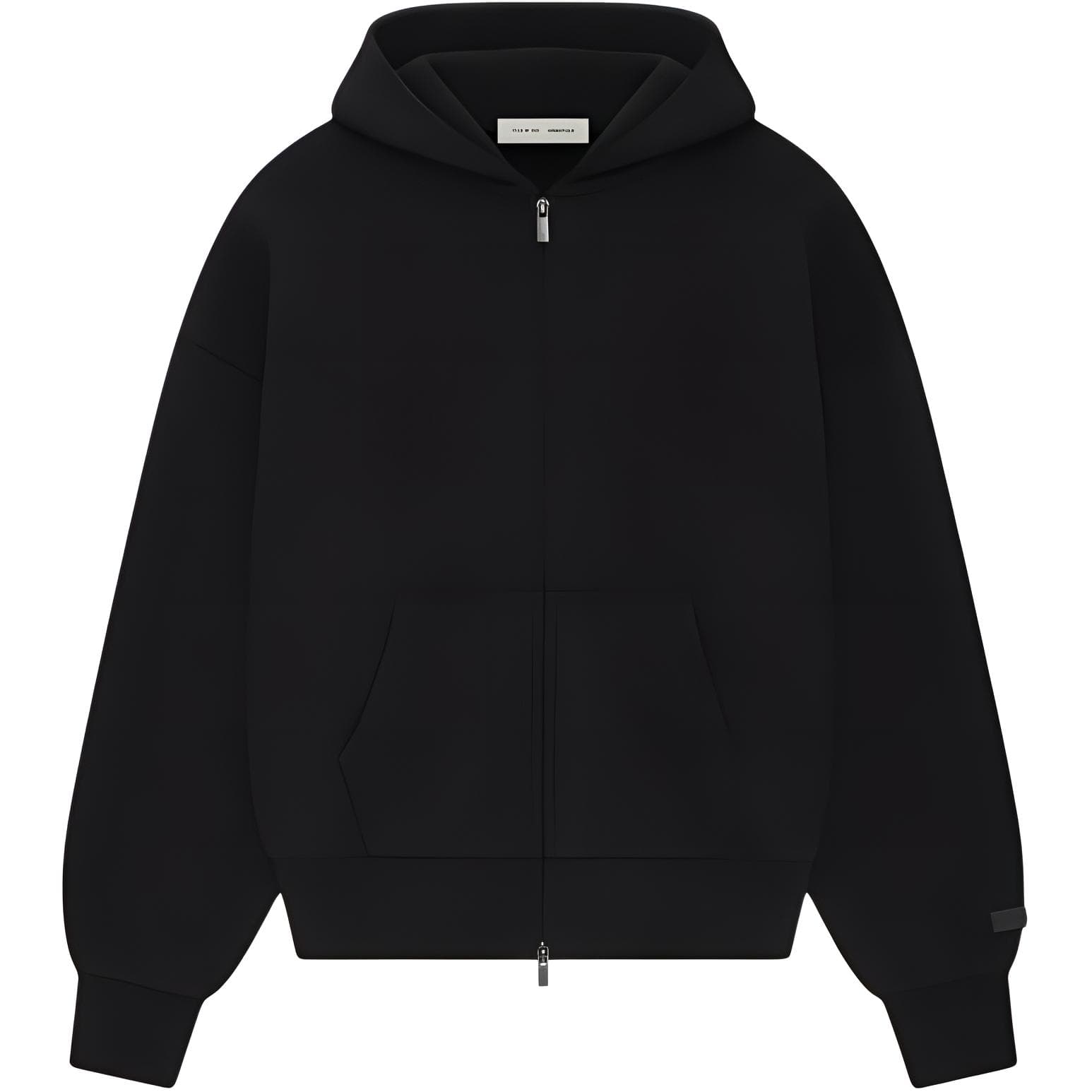 Худи Fear of God Essentials SS25 Classic Full Zip-Up Hoodie Jet Black — фото 2