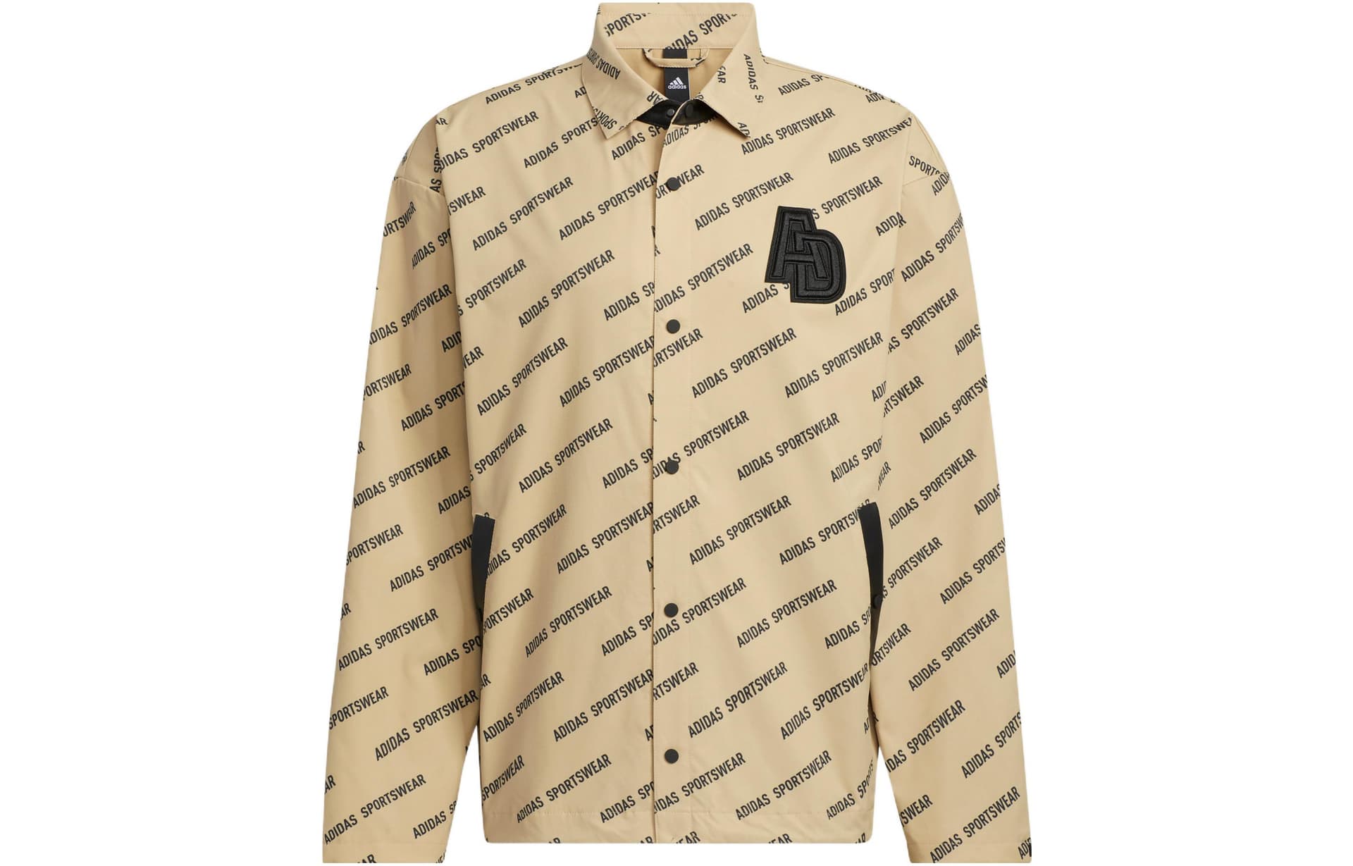 Куртка adidas Logo Print Polo Jacket Beige - изображение 1