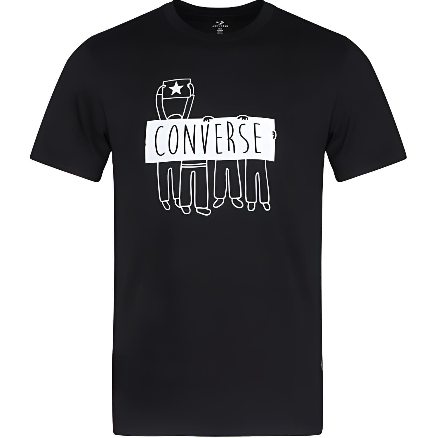 Футболка Converse Lifestyle серия Принт с буквами модная удобная простая универсальная футболка Мужской Черный - изображение 1