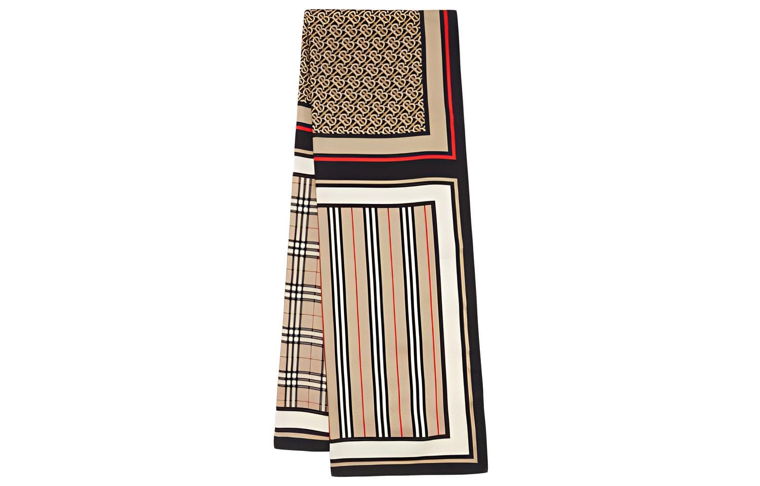 Платок Burberry TB Logo Classic Check Silk Scarf - изображение 1