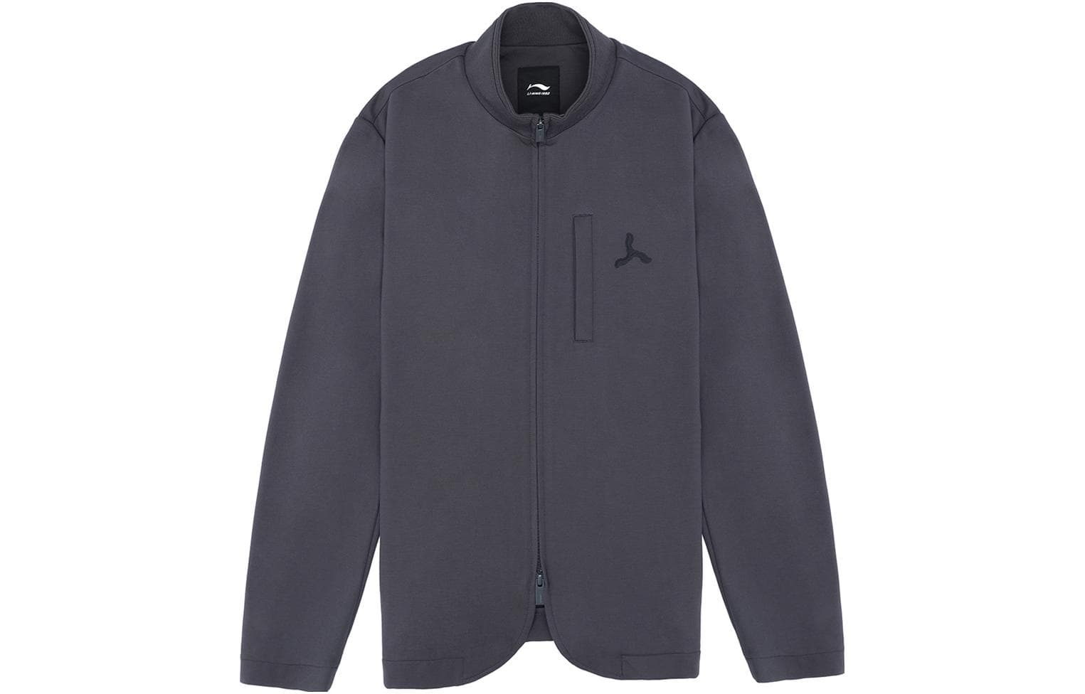 Куртка LI-NING 1990 Commuter Однотонный логотип молния воротник-стойка длинный рукав жакет Мужской Холодный сандаловый черный - изображение 1