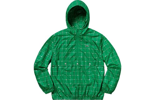Демисезонная куртка Supreme SS18 Reflective Grid Nylon Anorak Green - изображение 1