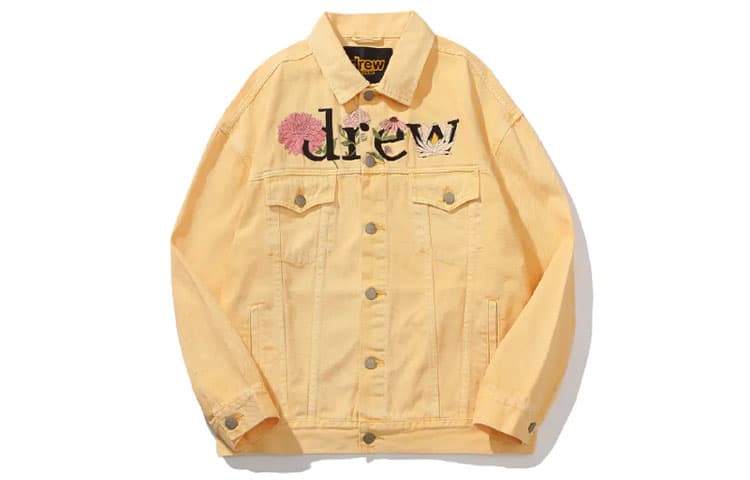 Куртка Drew House logo SS21 Floral Trucker Jacket - Drew washed tangerine - изображение 1