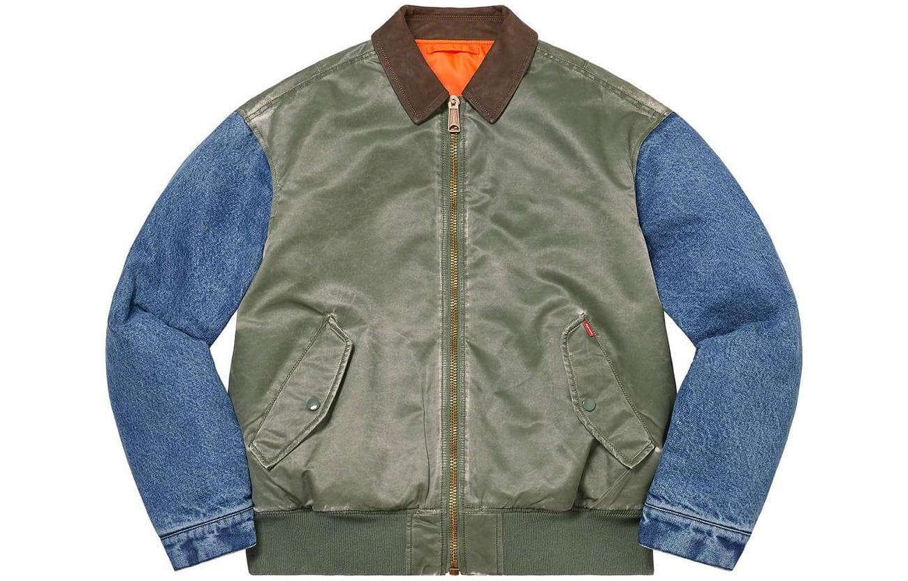 Куртка Supreme SS23 Week7 Denim Sleeve Ma-1 MA-1 - изображение 1