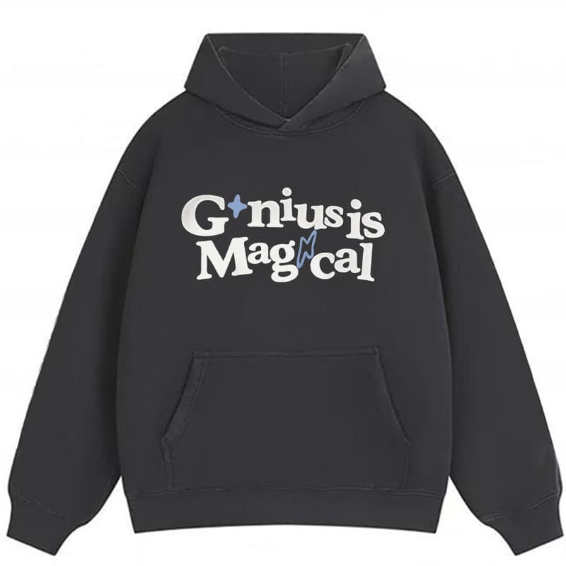 Кофта MIRACLE KILL Genius IS Magical Волшебный Genius Пена Принт Флисовая подкладка Худи Свитшот Мужской - изображение 1