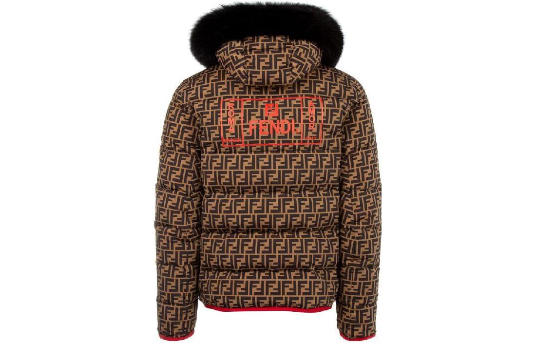 Куртка Fendi SS23 Printed Down Hoodie Jacket Brown - изображение 1