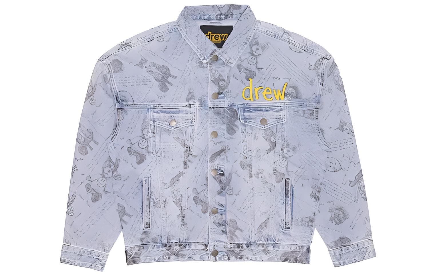Джинсовая куртка Drew House logo Idears Trucker Jacket Vintage Indigo Logo - изображение 1