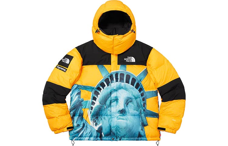 Зимняя куртка Supreme x The North Face Statue of Liberty Hoodie Yellow - изображение 1
