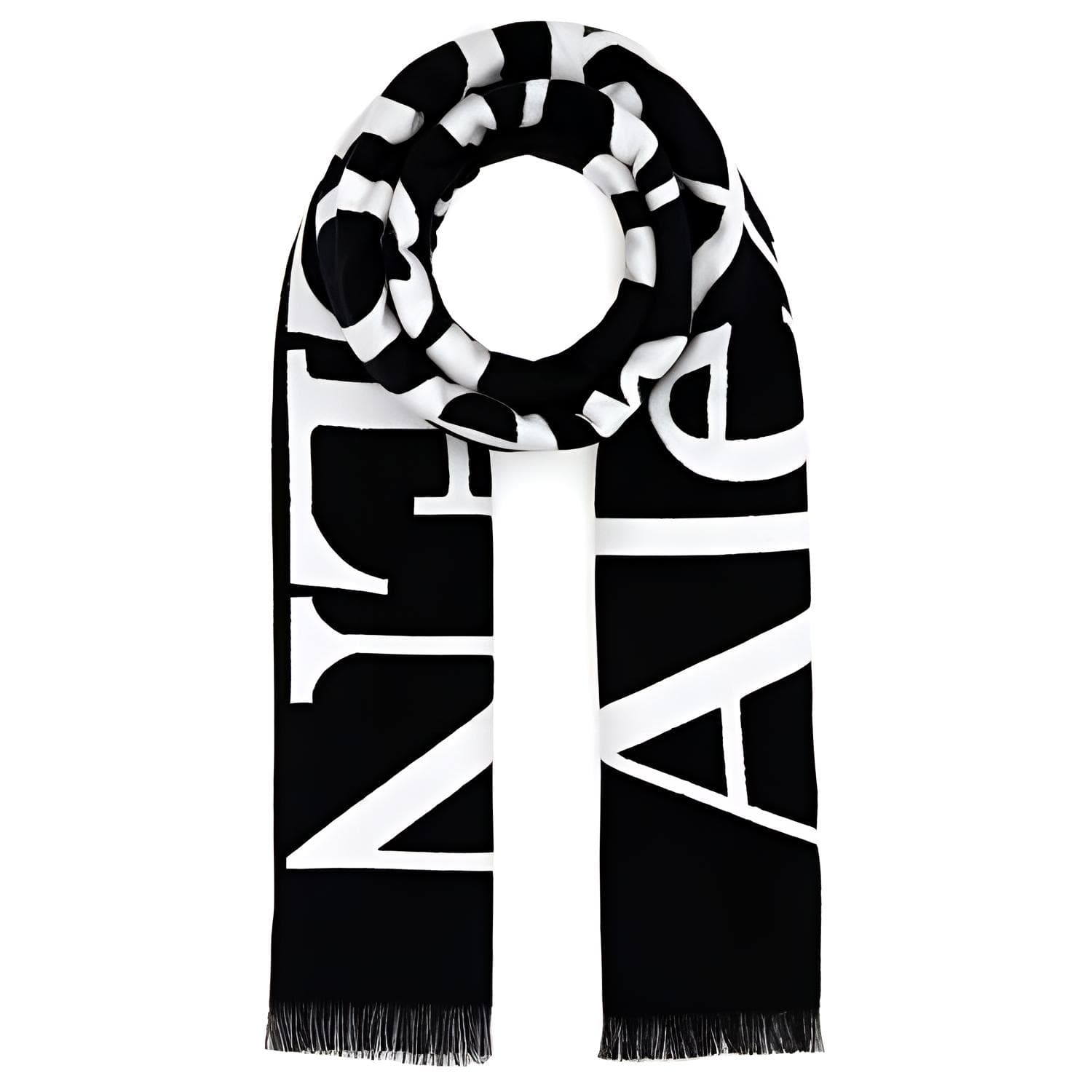 Шарф Alexander McQueen Шарфы из хлопковой вязаной ткани с принтом букв Мужской Черный - изображение 1
