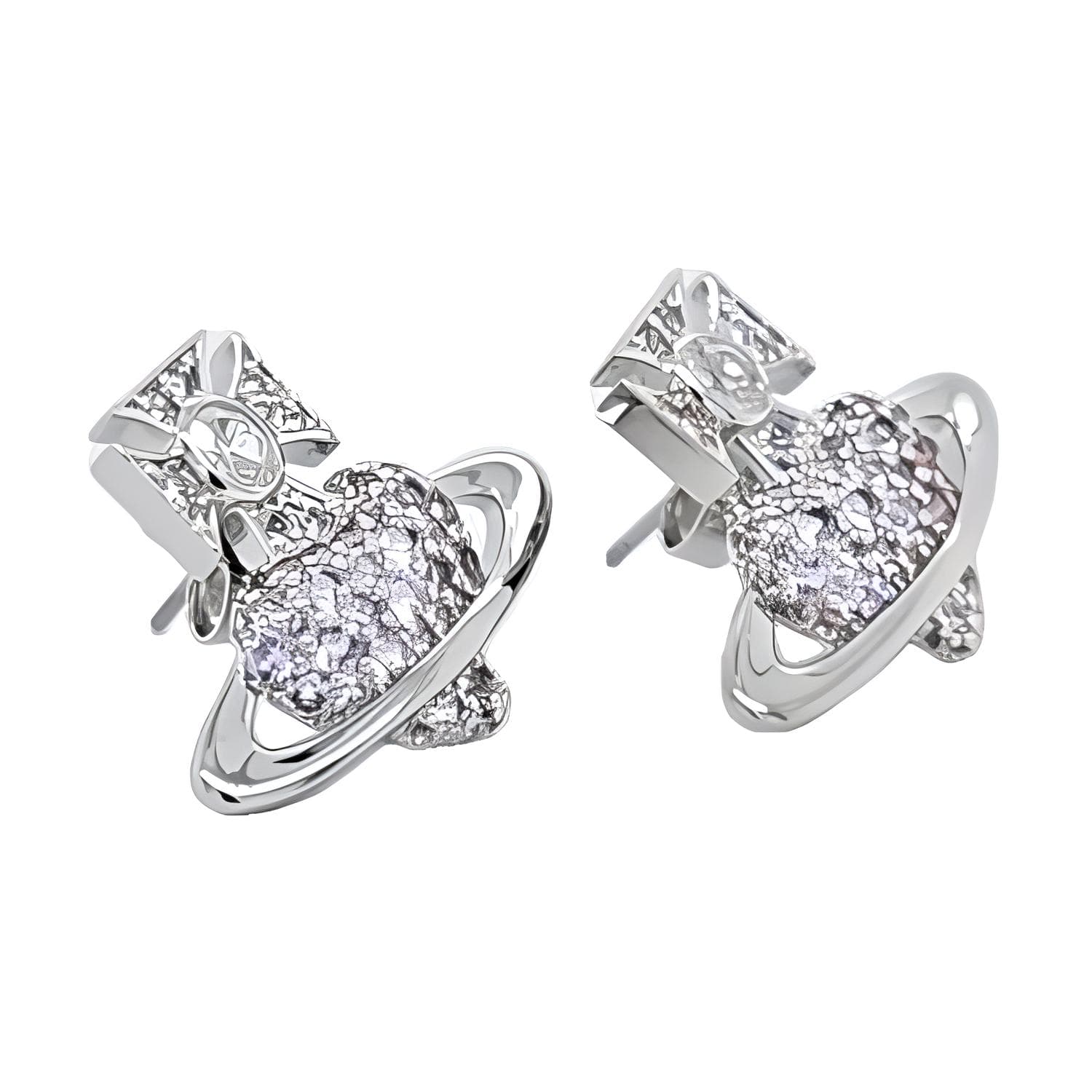 Серьги Серьги Vivienne Westwood с кубическим кристаллом цирконом женские серебряный фиолетовый алмаз - изображение 2