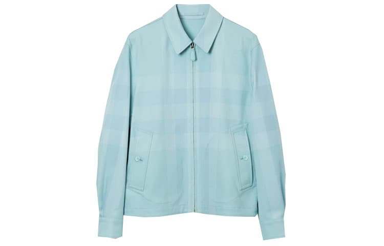 Куртка Burberry SS23 Check Print Zip Jacket Blue - изображение 1