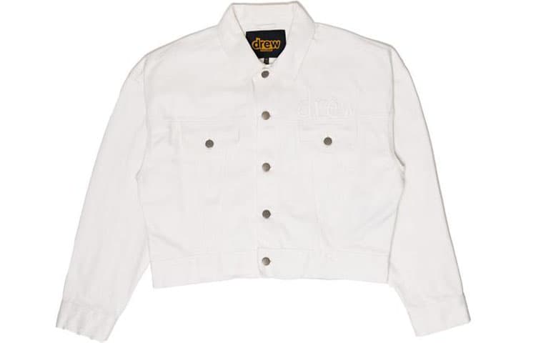 Джинсовая куртка Drew House logo Cropped Selvedge Trucker Jacket White Logo - изображение 1