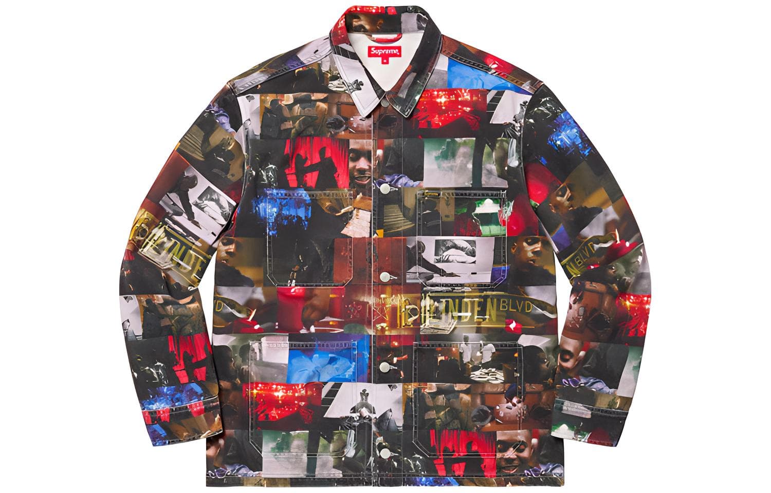 Джинсовая куртка Supreme FW21 Nas and DMX Collage Denim Chore Coat - изображение 1