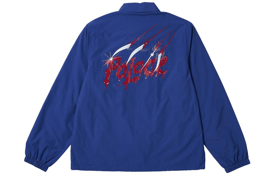 Куртка PALACE FW23 SCRATCHY COACH JACKET Клубная куртка с когтистым принтом, шнурком, кнопкой и отложным воротником Унисекс Синий - изображение 1