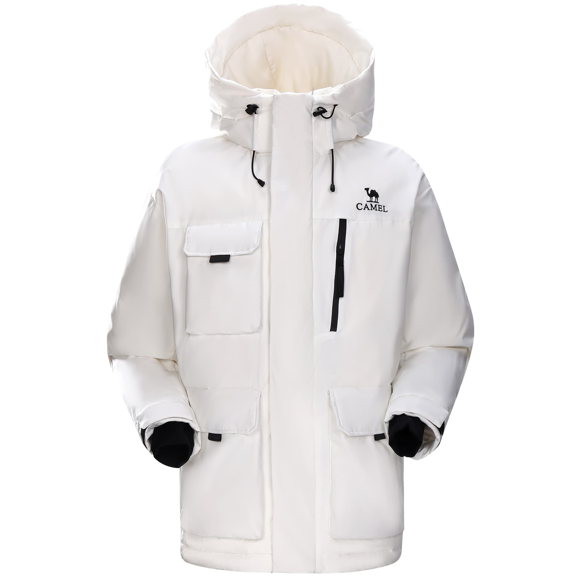 Зимняя куртка CAMEL Unisex Parka with Hood, Windproof, Waterproof, Multi-Pocket, Thermal Insulation, Workwear Style, Solid Color, Outdoor - изображение 1