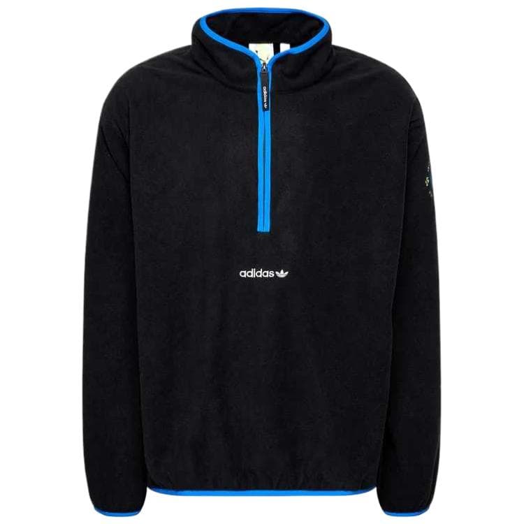 Худи Adidas Originals Логотип бренда Вышивка Буква Полузастежка Дизайн С флисовой подкладкой Термический Толстовка Мужской - изображение 1
