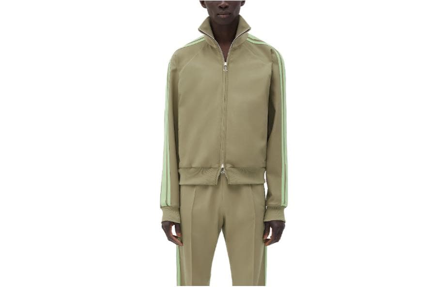 Куртка Bottega Veneta SS23 Striped Sleeve Jacket Green - изображение 1