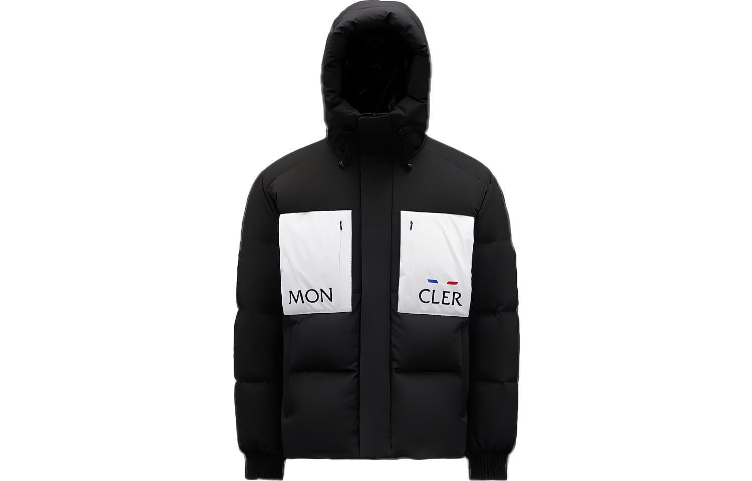 Зимняя куртка Moncler FW21 Logo Block Hoodie Down Jacket Black - изображение 1