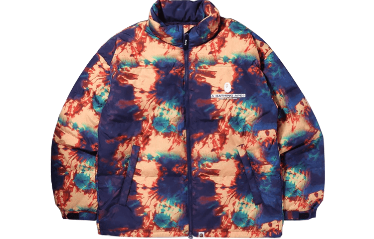 Зимняя куртка A BATHING APE Tie Dye Down Jacket Navy - изображение 1