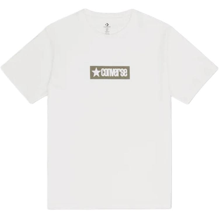 Футболка Converse Минималистичный Винтажный Круглый Вырез Модный Футболка Мужской Белый - изображение 1