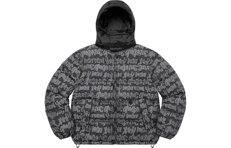 Зимняя куртка пуховик Supreme Fat Tip Jacquard Denim Puffer Jacket - изображение 1