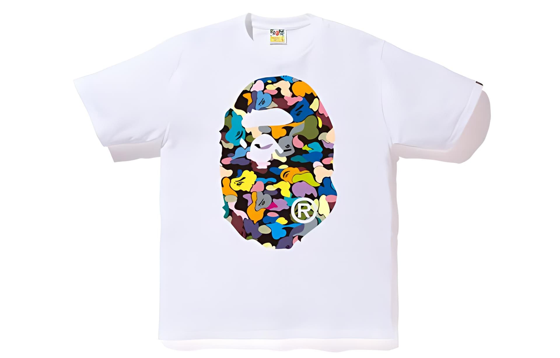 Футболка A BATHING APE Bape Multi Camo Big Ape Head Tee WhiteBlack T - изображение 1