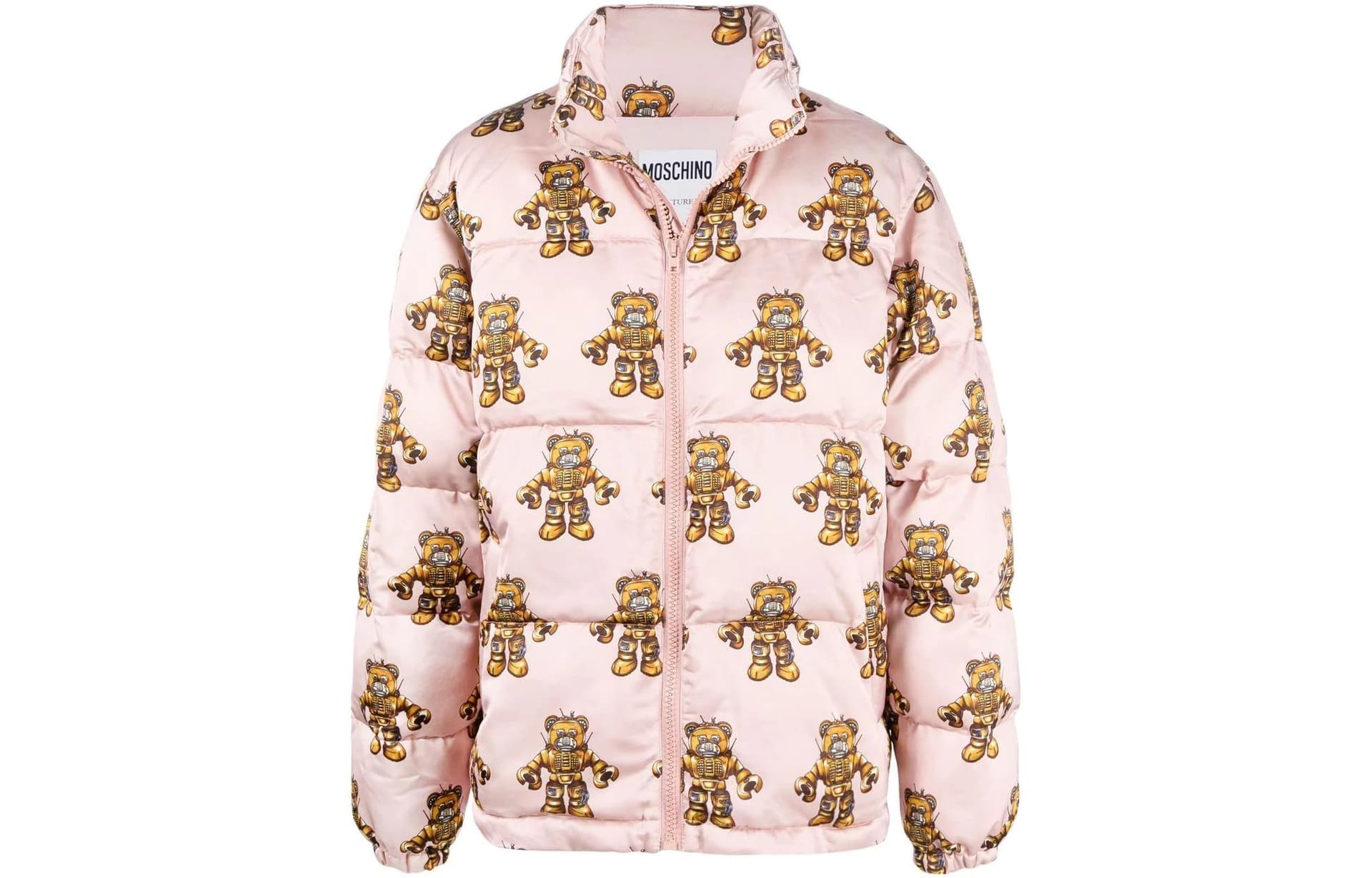 Зимняя куртка пуховик Moschino FW22 Printed Zip-Up Jacket Pink - изображение 1