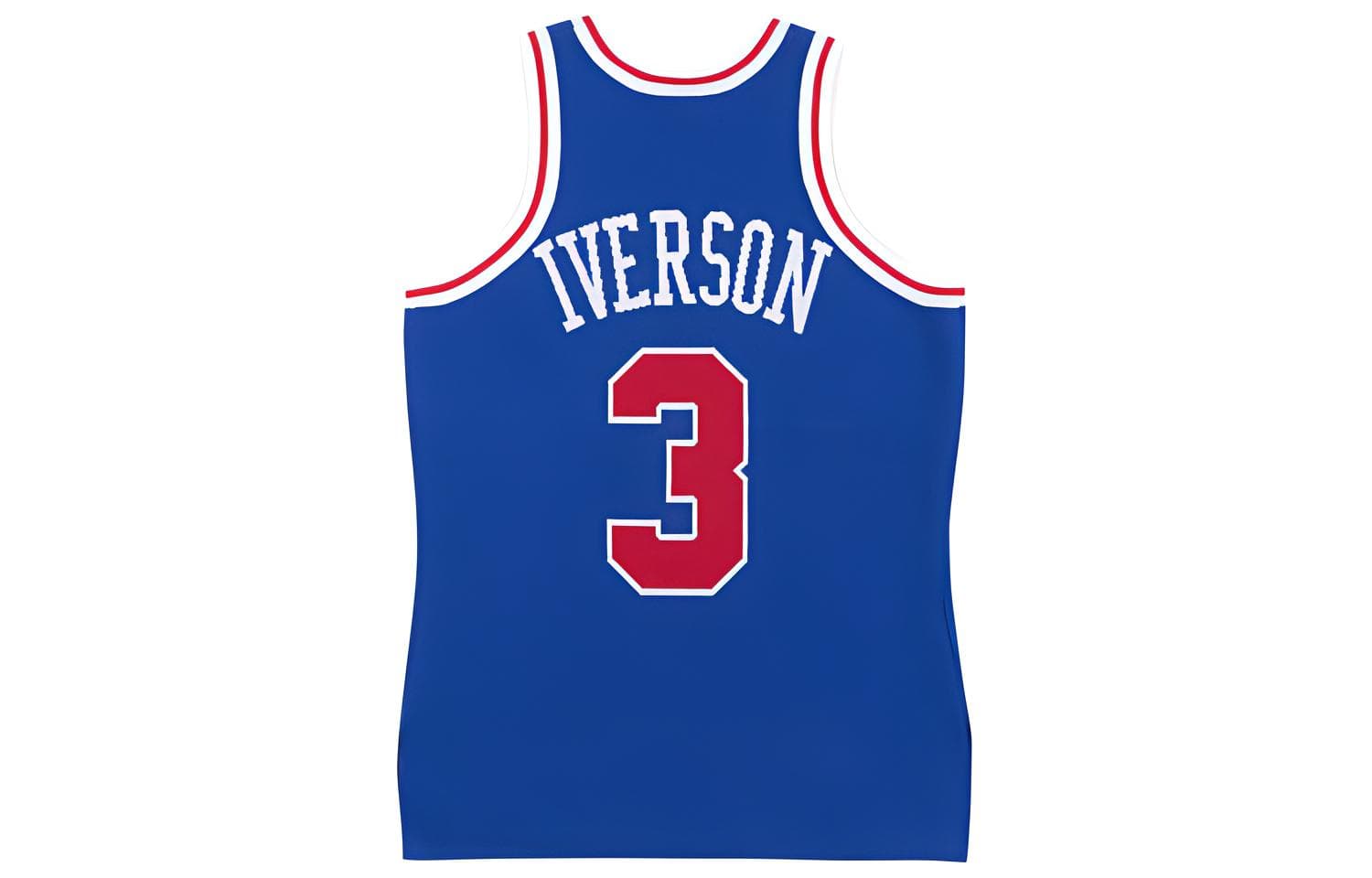 Баскетбольная майка Mitchell & Ness NBA x CLOT Allen Iverson 3 Jersey 96-97 Philadelphia 76ers Blue - изображение 2