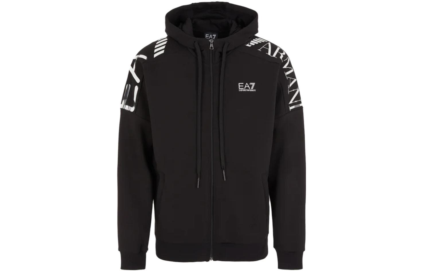 Куртка Emporio Armani Hooded Letter Print Jacket Black - изображение 1