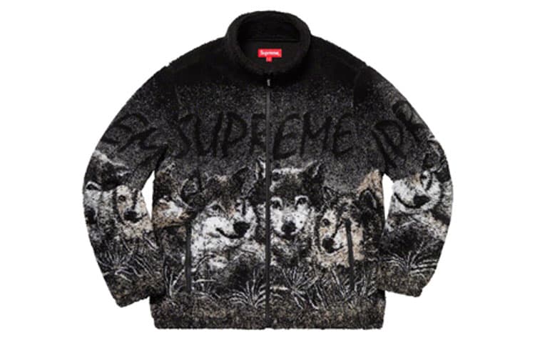 Куртка Supreme Wolf Fleece Jacket Black - изображение 1